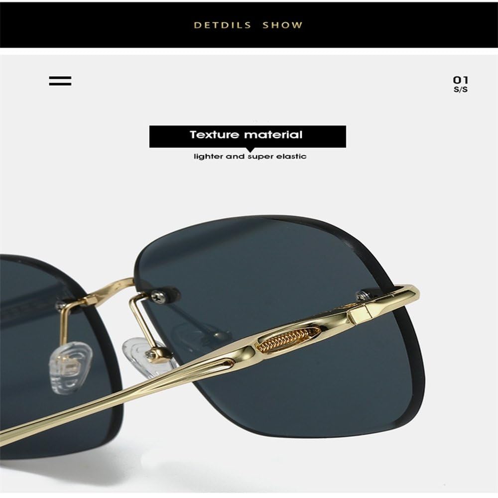 Okulary przeciwsłoneczne damskie retro bezramkowe, owalne, z gradiente