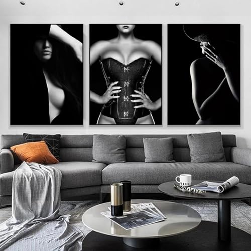 Peinture toile femme sexy deco murale pour salon chic