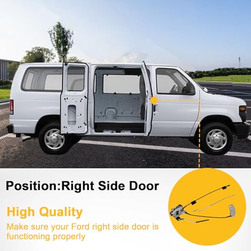 Image of EKLN Door Latch Assembly with Cable & Rod Door Latch Econoline Van Right Side Hinged Cargo Door Compatible with 1992-2019 Ford E150 E250 E350 Replaces OE#8C2Z15264A00B 8C2Z15264A00D