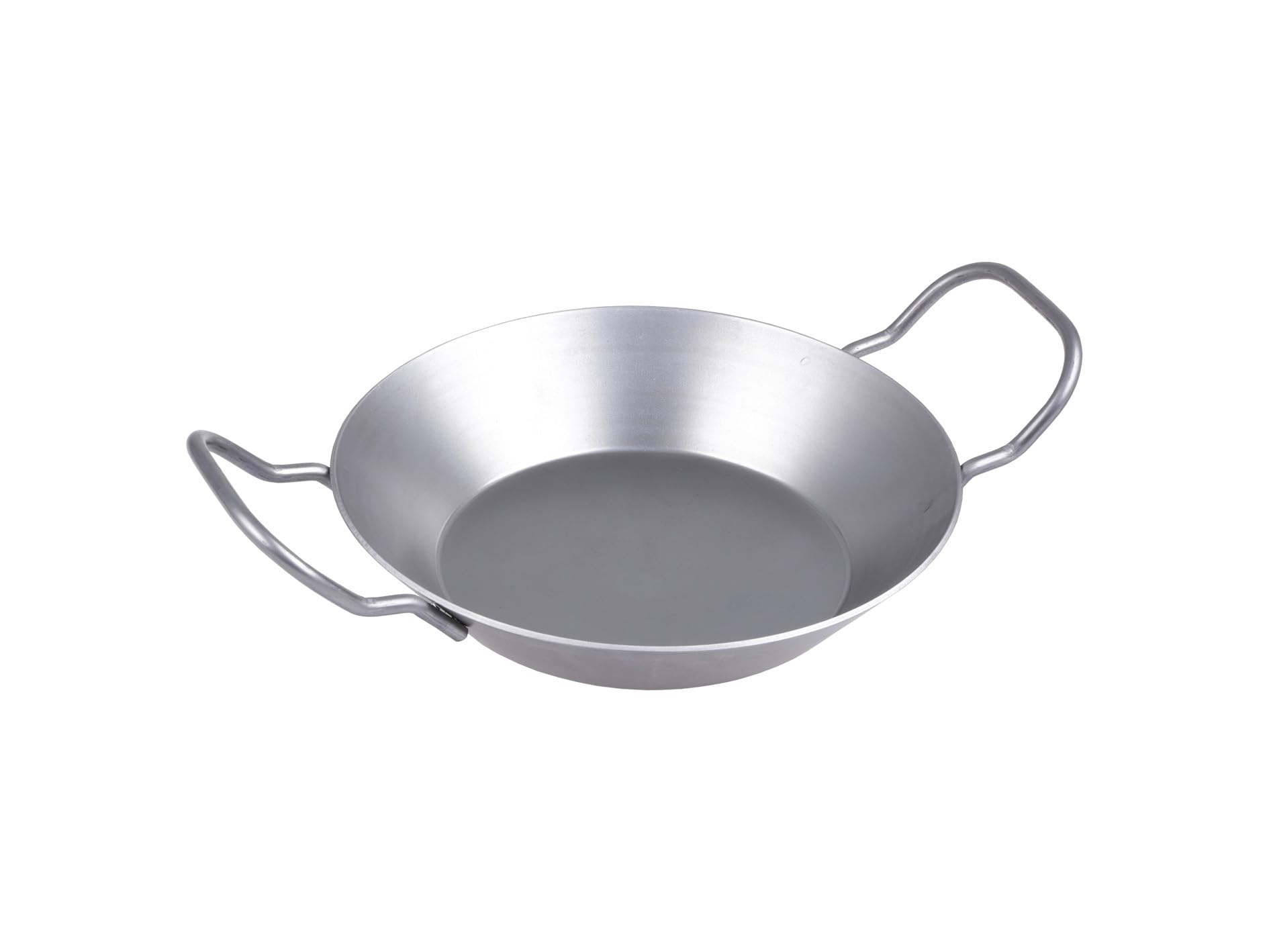 Chg Set 338 – 62 Kuffer – Guía de eisenpfännchen, diámetro de 24 cm, con alta calidad para servir Tabla de madera de haya, diámetro 20,5 cm, fabricado en Alemania, hierro, 1.2 L), Plata