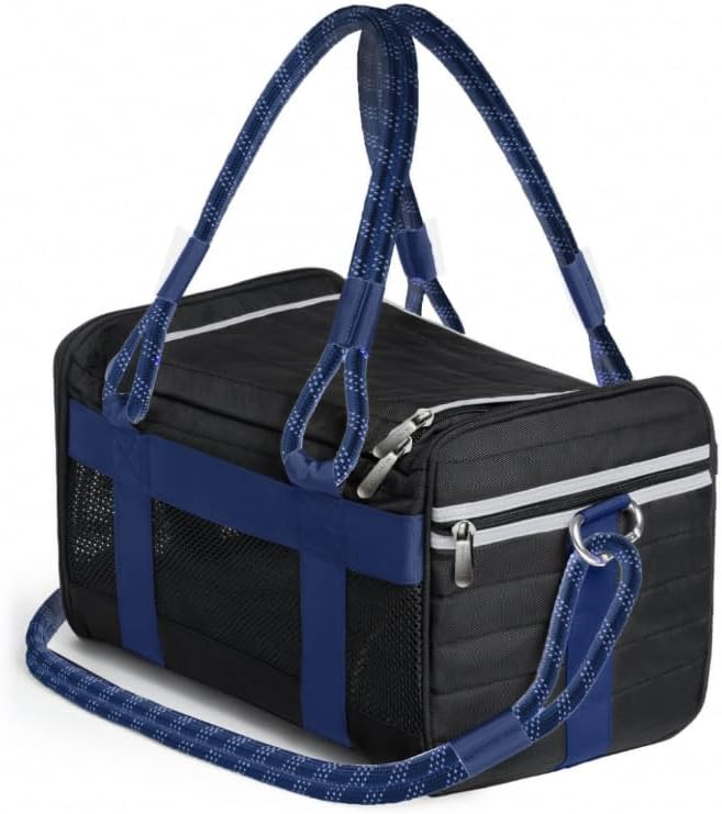 Mr. Peanut's WanderWell Series 3 in 1 Airline Compliant Soft Sided Pet Carrier and Car Seat (Deja Blue)