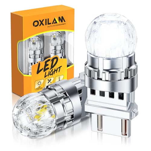 OXILAM 3157 LED Bulb White Reverse Lights Super Bright 3156 3056 3057 4057 4157 3047 3457 4114 LED Bulb for Backup Light Tail Light Brake DRL Turn Signal Parking Light Bulbs Pack of 2