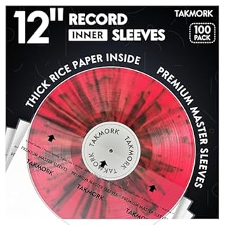 Vinyl Record Inner Sleeves: 12" Anti-Static Rice Paper LP Sleeves Album Record Acid-Free Clear Protective Sleeves for Vinyls Storage, 100pcs