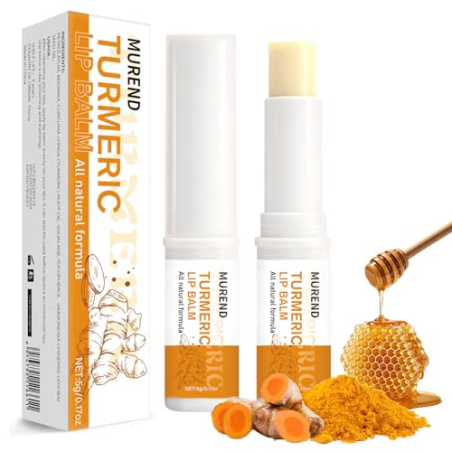MUREND 2PCS Turmeric Lip Balm for Smokers Dark Lip Treatment with Turmeric oil, Help Fade Lip, Lip...