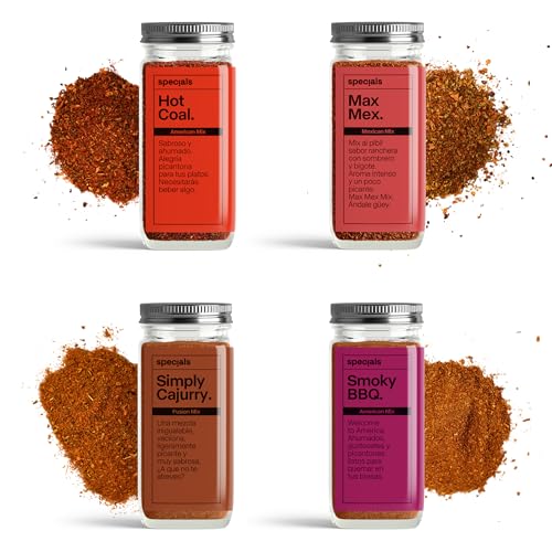 Set de Especias Gourmet para Cocinar Specials Foods - Sazonador con Curry, Ajo, Cayena para Pescado, Cerdo, Pollo y Verduras (Pack Airfryer)