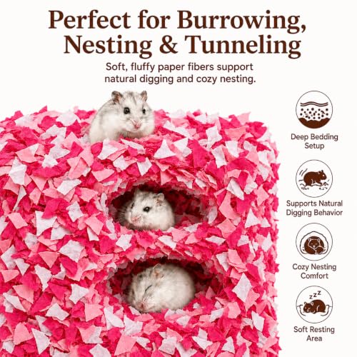 Hamster Bedding 50L, Dust-Free Paper Bedding, Odor Control, 5X Expansion, Natural Unscented for Small Animals, Guinea Pigs, Rabbits & Gerbils - Image 5