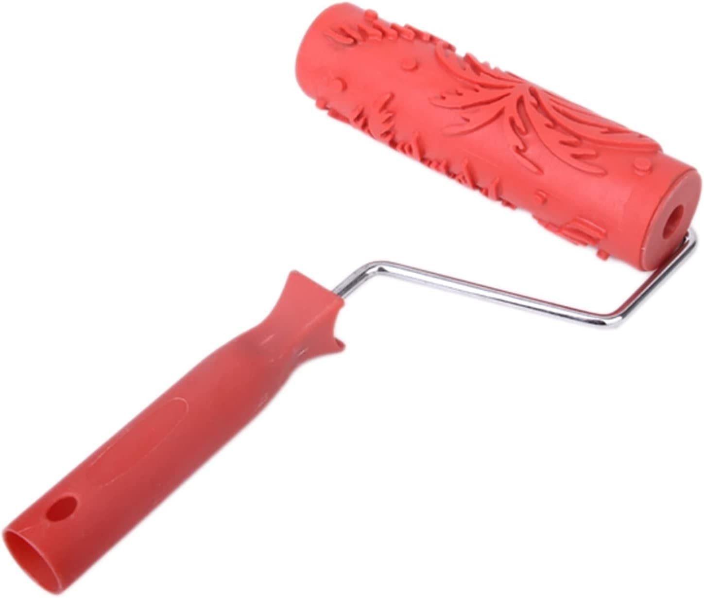 Rullo per verniciatura a rilievo, Rullo for pittura da 7 pollici, decorazione parete, motivo floreale in legno, con manico in plastica