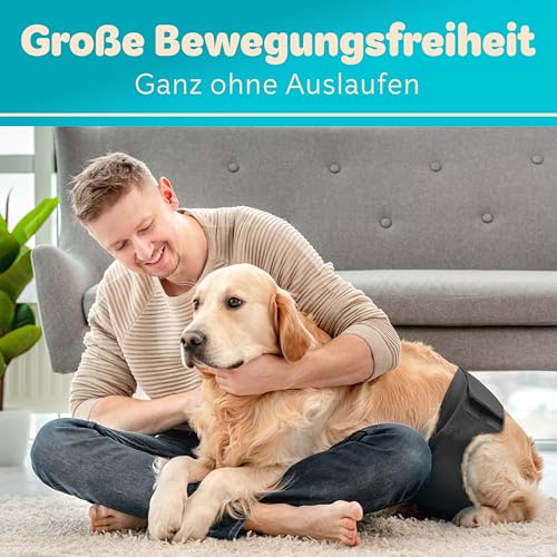 HUND IST KÖNIG Hundewindeln für Rüden [3 STK] Saugstarke Hundewindeln Rüde | Bequeme Hunde Windeln bei Inkontinenz Hund - Umweltfreundliche Rüdenwindel waschbar | Hundewindel leicht zu reinigen