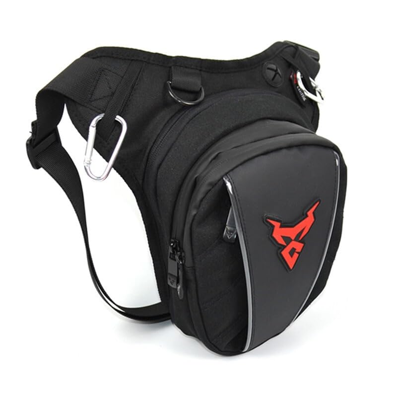 YUCHUANGYE Pernera Moto Bolsa cartuchera Impermeable for Motocicleta, Bolsa for cinturón de Montar a Motobiker, riñonera Bolsa Pierna Moto(Red)