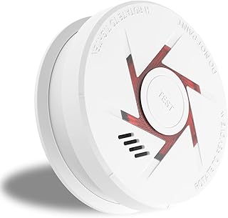 9V Battery Photoelectric Smoke Alarm With 10 Years Life Smoke Detector with Test Button 1 Pack