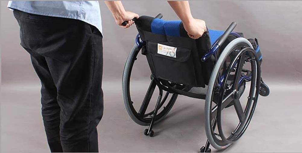 Wózek Inwalidzki Ze Stopu Aluminium, Składany Super Lekki Skuter Sportowy Odpowiedni Dla Seniorów Niepełnosprawnych/Blue/38Cm