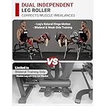 GMWD Leg Extension and Curl Machine, Single Leg Extension, Lying Leg Curl, Standing Leg Curl, Adjustable Leg Exercise Bench with Plate Loaded, Leg Machine Home Gym, Red - Image 2