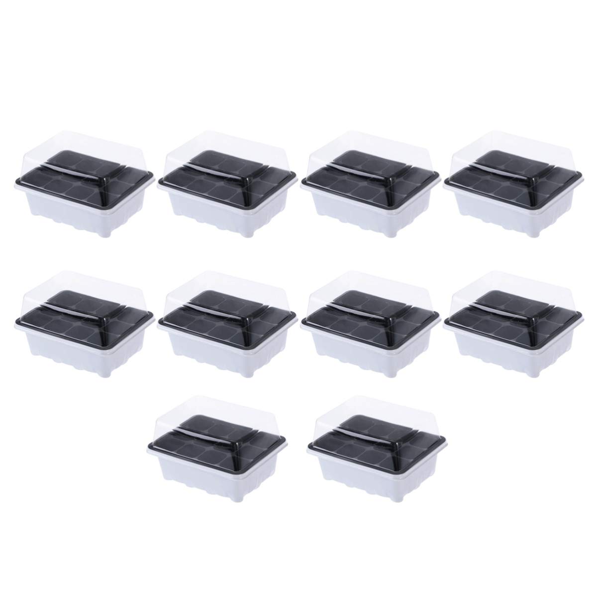 Happyyami Lot de 10 Plateaux De Culture pour Plantes D'intérieur avec Drainage pour Un Une Culture Faciles