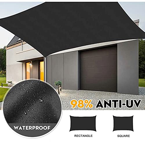 Voile d'ombrage haut de gamme 2x3m rectangulaire noire imperméable
