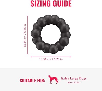KONG Extreme Ring - Jouet annulaire en caoutchouc naturel durable pour des habitudes de mastication saines - Jouet à mâcher prend en charge la santé dentaire des chiens - Jouet pour chien prend en charge les instincts pendant le temps de jeu - pour les chiens XL