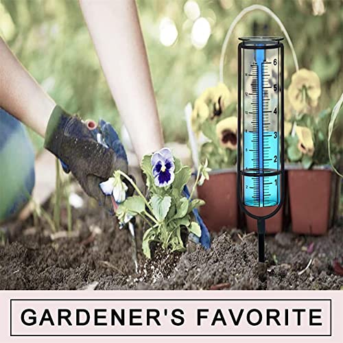 woyufen Regenmesser Für Den Außenbereich Garten Regenmesser, 17.8cm Glas Regenmesser Mit Großer Kapazität Für Den Außenbereich Mit Pflock Und Dichtung, Leicht Ablesbare, Abnehmbare Metall Regenmesser – Bild 3