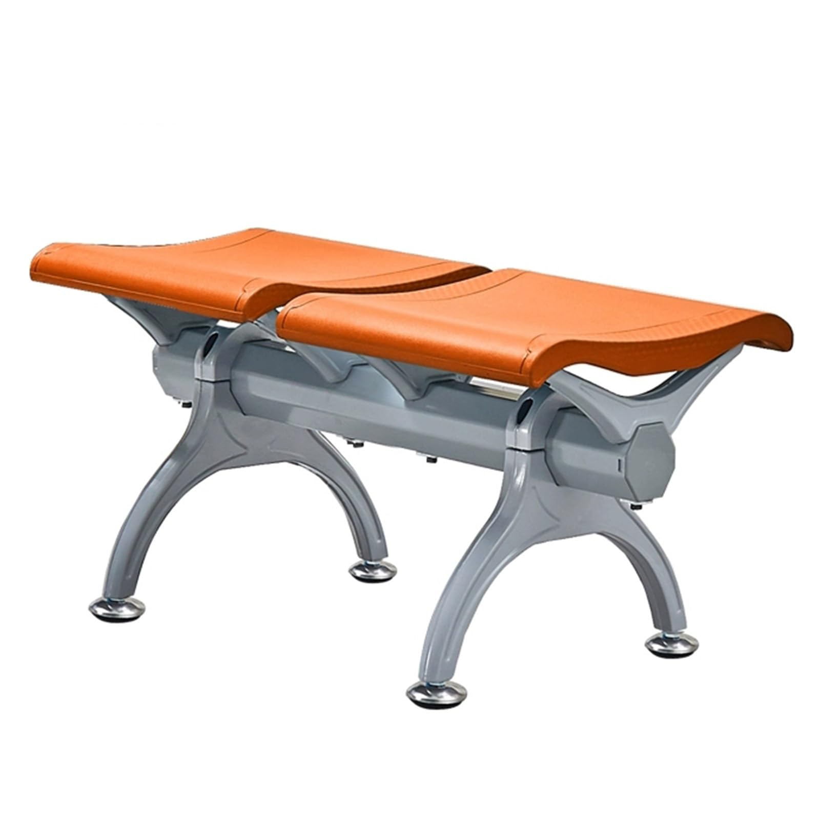 SnamicE Waiting Room Chairs,Green Backless Reception Chairs - 2-Seat Polyurethane Waiting Area Bench for Airports, Banks, Schools, and Barbershops - Durable,Orange