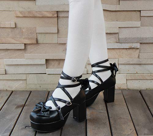 Japanese Lolita Party Shoes Criss Cross High Heels Ankle Strap Dress Pumps3