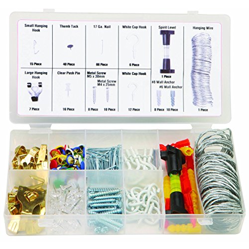 Image of New Set of Home Improvement Hardware 201 Piece Picture Frame and Mirror Hanging Shop Garage Storage Box Mechanics Tool