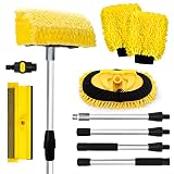 Beetqi 10-in-1 Car Wash Kit with 65" Extendable Handle Car Wash Brush with Long Hanlde Microfiber Ca