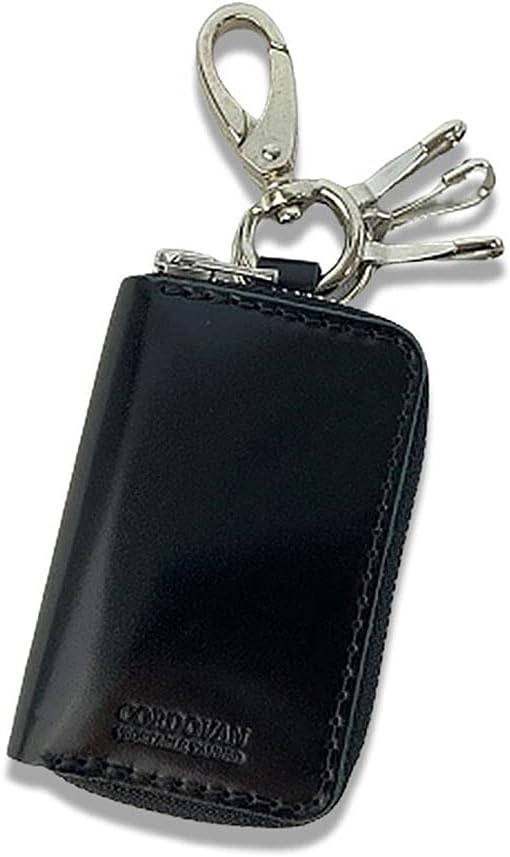 美品 ヴァレクストラ グレインカーフスキン L字 キーリング付き コイン