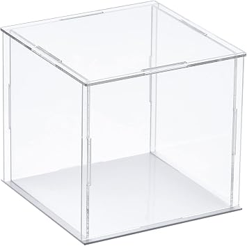 TA-VIGOR Acrylic Display Case 10 x 10 x 10cm Dustproof Clear Showcase