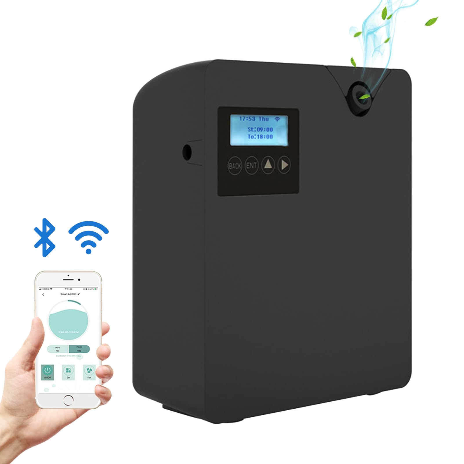 Diffuseur de parfum Smart Scent Air Machine avec technologie nébulizing pour la maison, Bluetooth & WiFi Diffuseur d'aromathérapie Convient pour le hall d'hôtel, le couloir, la chambre à coucher, la