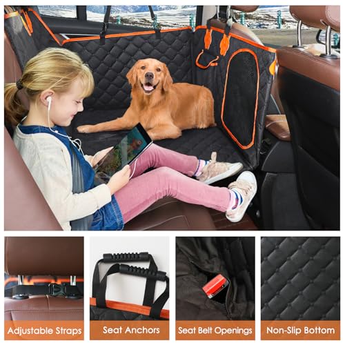 Ryoizen Dog Car Seat Cover for Back Seat, Waterproof Back Seat Extender for medium large Dogs, Hard Bottom Dog hammock Travel Camping Bed Supports 330lb, Backseat Protector for Pet, Car, Truck, SUV Ryoizen Dog Car Seat Cover for Back Seat, Waterproof Back Seat Extender for medium large Dogs, Hard Bottom Dog hammock Travel Camping Bed Supports 330lb, Backseat Protector for Pet, Car, Truck, SUV