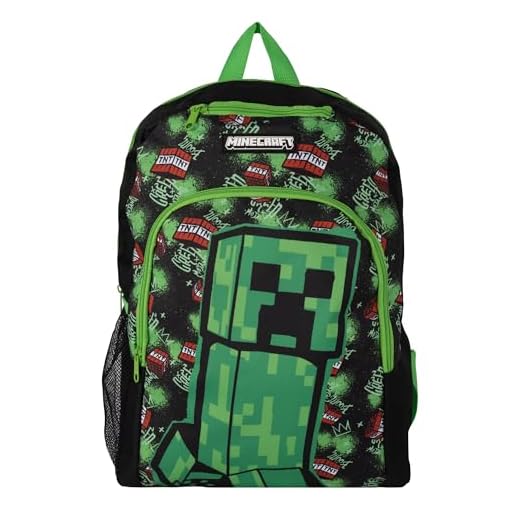 Minecraft TNT - Mochila escolar para niños, color verde