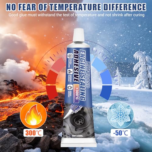 LIKFCBOND Pate a Joint Moteur Haute Temperature - Noir, 2 Pièces 50ML – vue 3