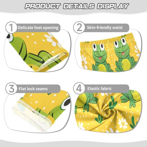 Toddler Girls Leggings Printed Yoga Pants Leggings Frogs on Yellow Background for Kids3