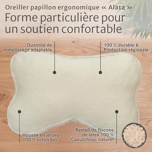 Coussin cervical en forme de papillon ajustable et respirant Alata