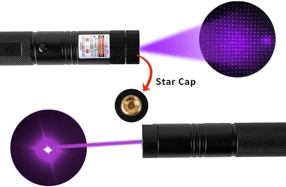 YEHUOT Long Range Tactical Blue Purple Laser Beam Flashligh with USB Charging ,Adjustable Focus Light Pointer for Night Astronomy Outdoor Camping and Hiking, Small Breeds