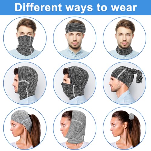 Image of SATINIOR 4 Pcs Neck Gaiter Face Mask for Men Reflective Face Cover Scarf Summer UV Sun Protection Balaclava Bandana for Work
