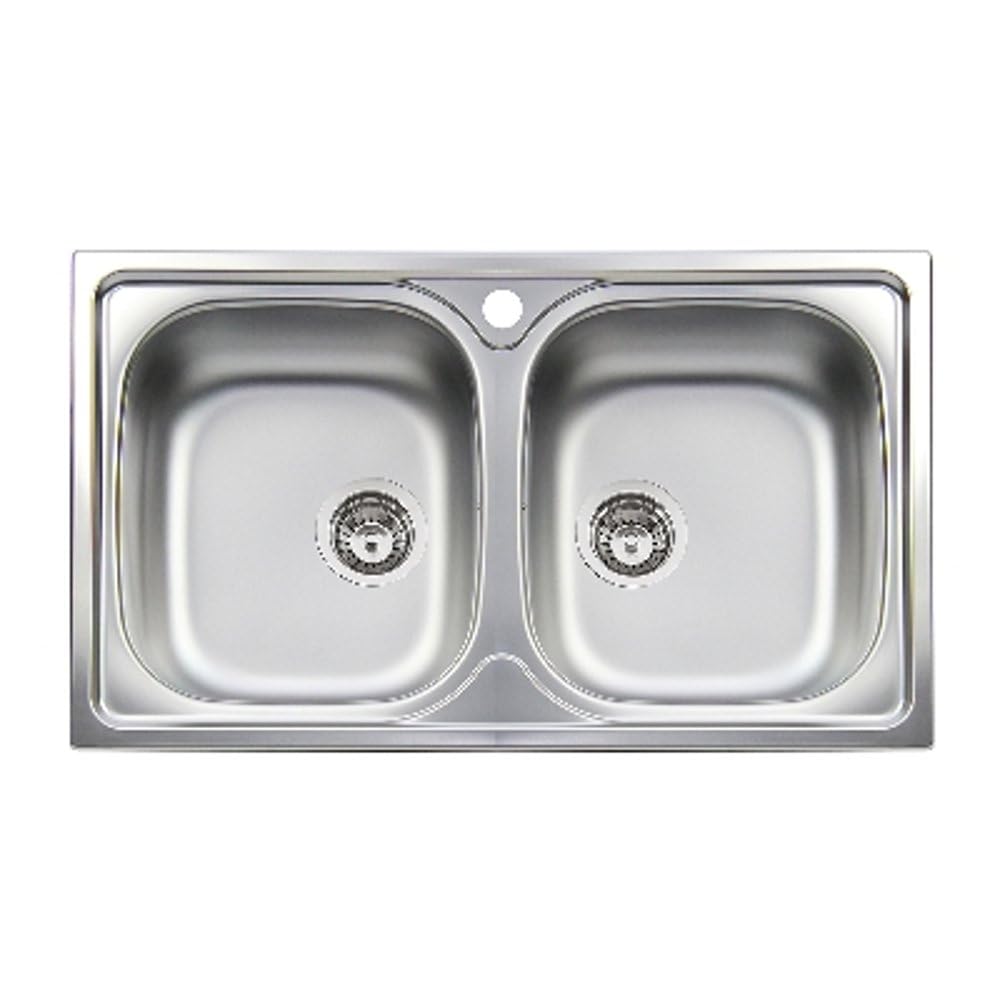 1 PZ LAVELLO INCASSO ACCIAIO INOX 2 VASCHE CM 86 cm 86 NextradeItalia Mod.FERX.DIAERN-EWNX
