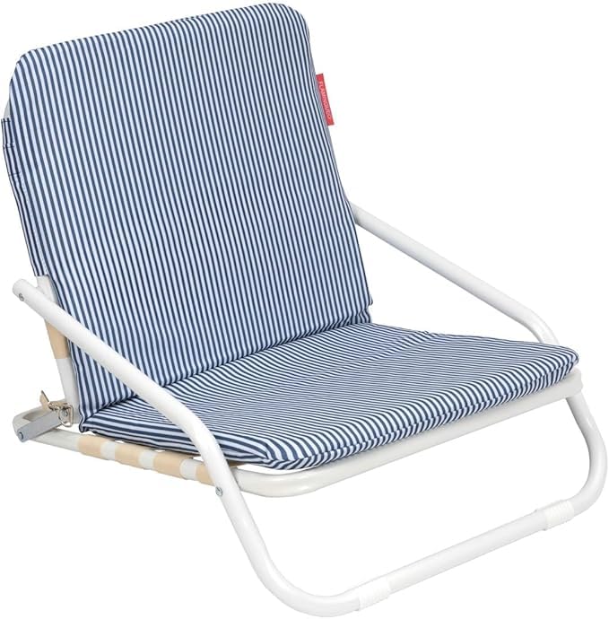 Flamingueo Leichter Strandstuhl, Faltbar, Tragegriff, Polyester- und Aluminium-Gewebe, Gepolstertes Kissen, 62 x 51,5 x 49 cm