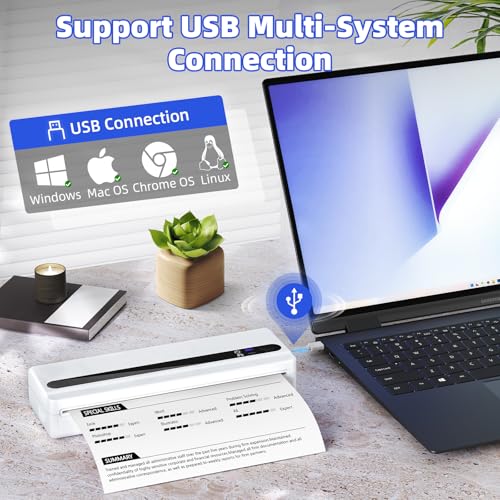 Imprimante thermique portable A4 Bluetooth compacte pour smartphone Android et iOS - 3