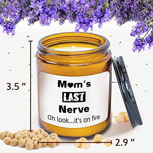 Mothers Day Gifts for Mum from Daughter Son, Mum's Last Nerve Candle for Best Mum Gift, New Mum Gifts, Ideal Funny Candle Birthday Gifts Mother's Day Presents for Mum, Mother Scented Candles 7Oz