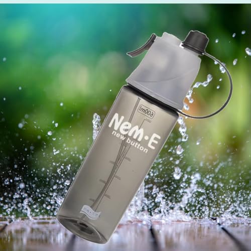 BETALTOV Stay Hydrated with 2-in-1 Mist Spray & Unbreakable Plastic –BPA-Free Water Bottle for Sports, Outdoor Cycling, Gym, Running (600ml,Multicolour) (Black) 7 51krqhv699L