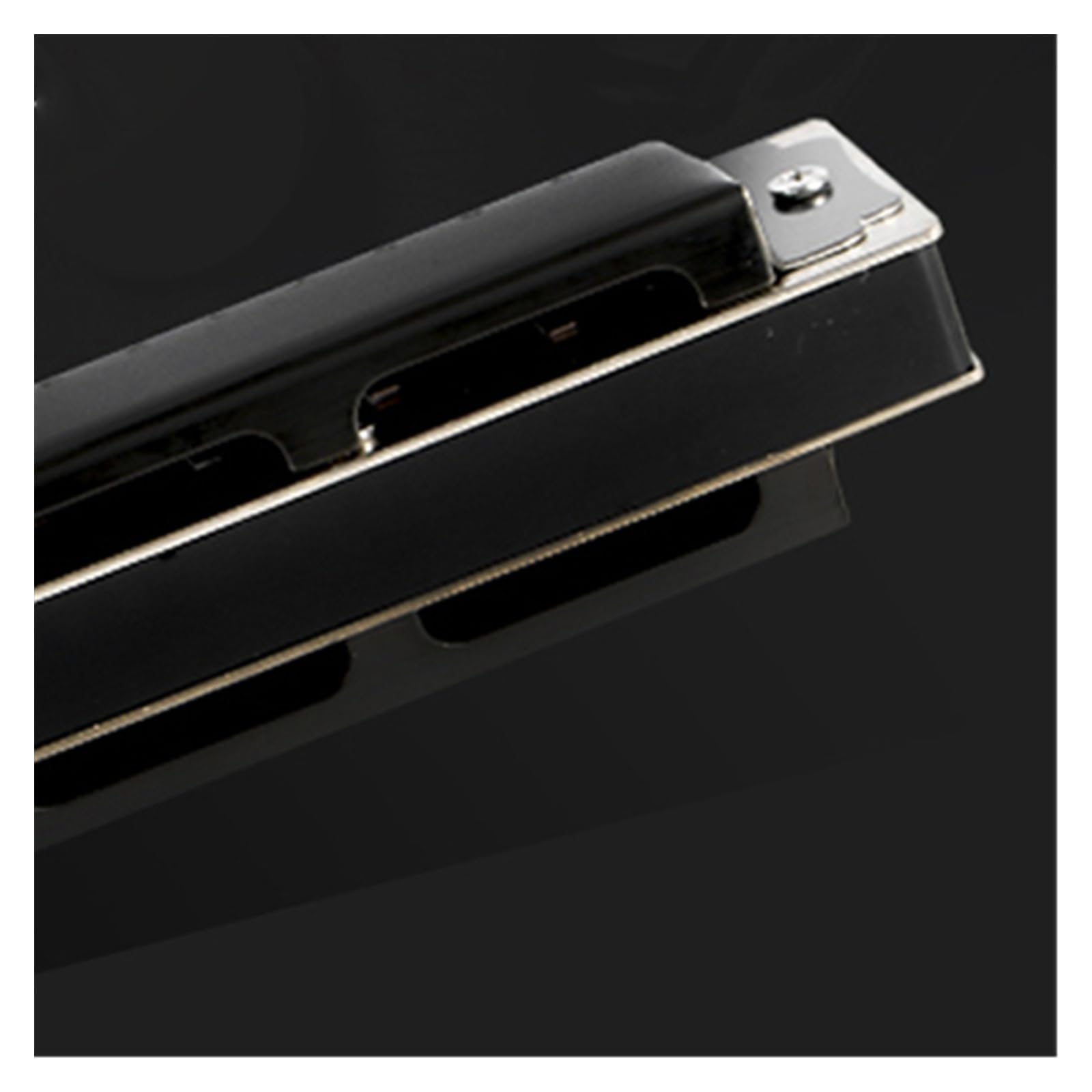 Mundharmonika 28-Loch polyphone Mundharmonika C-Taste professionelles Einsteigerinstrument(Black)