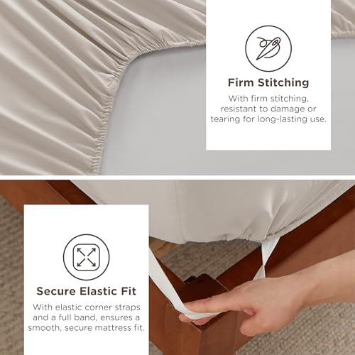 Image of Bedsure Deep Pocket Queen Sheets Set - Fits Mattresses Up to 21 Inches Thick - 4 Piece GentleSoft Bed Sheets, Moisture Wicking, Soft & Cooling Bedsheet & Pillowcases, Easy & Secure Fit, Linen