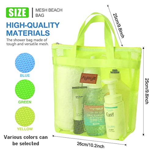 3-Pcs-Portable-Mesh-Shower-Caddy-Tote-Quick-Dry-Tote-Bag-Mesh-Beach-Bags-for-Women-Hanging-Toiletry-and-Bath-Organizer-for-Travel-Swimming-Sports-Gym-Camp-Shopping-College-Dorms-Blue-Green-Yellow