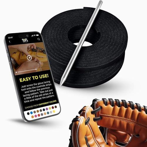 TOFL Baseball Glove Lace Repair Kit, Leather Laces & Needle - Color…