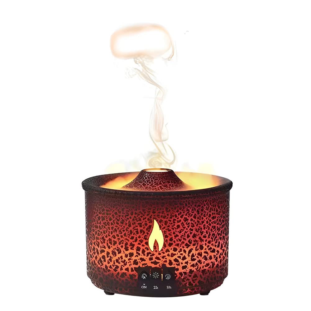 Dyfuzor olejków eterycznych 360 ml, wulkaniczne nawilżacze powietrza z lampą LED, dyfuzor do aromaterapii z dwoma trybami natrysku, inteligentny czas 2/8 H, do biurowego biurka w sypialni A