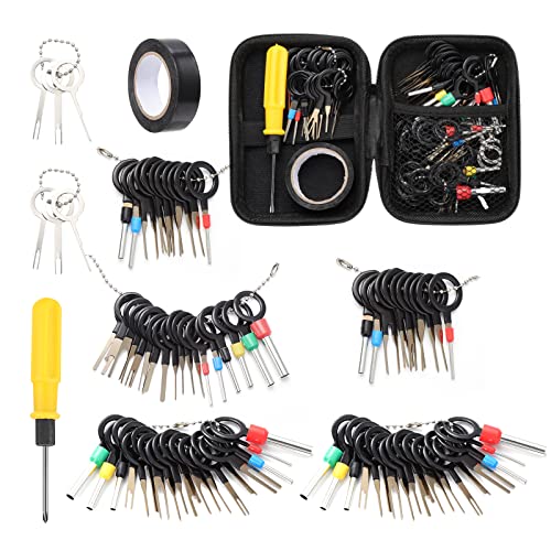 HSEAMALL 84PCS Car Terminal Removal Tool Kit,Wire Connector Pin Release Key Extractor Tools Set