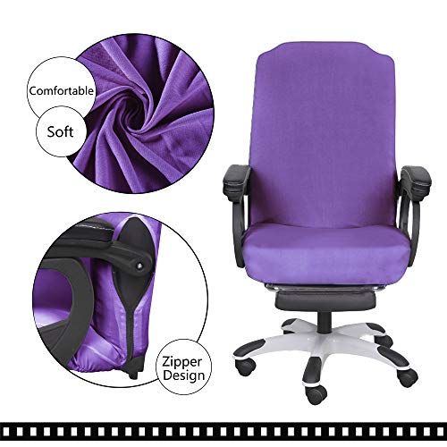 Image of SARAFLORA Office Chair Covers Stretch Washable Computer Chair Slipcovers for Universal Rotating Boss Chair Large Size, Light Purple