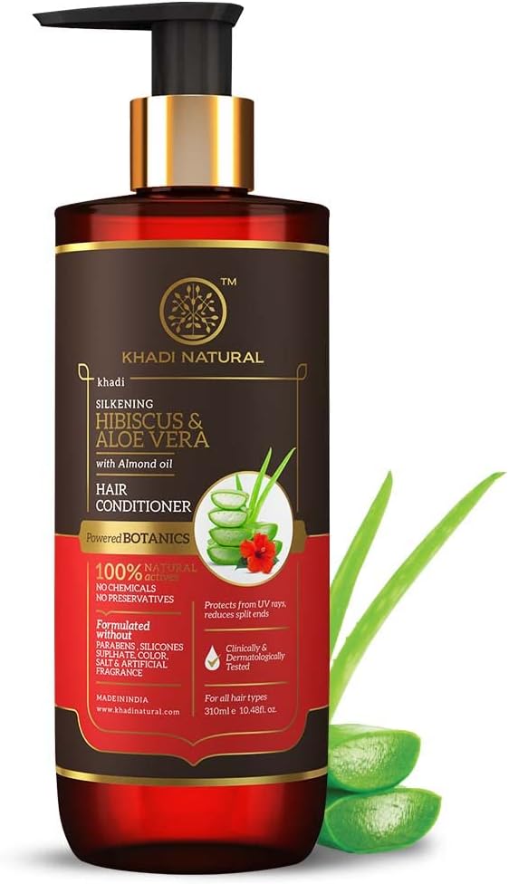 Powered Botanics Hibiscus and Aloe Vera Hair Conditioner 310ml, Frizz Free Hair, Improves Hair Texture, Controls Hair Fall