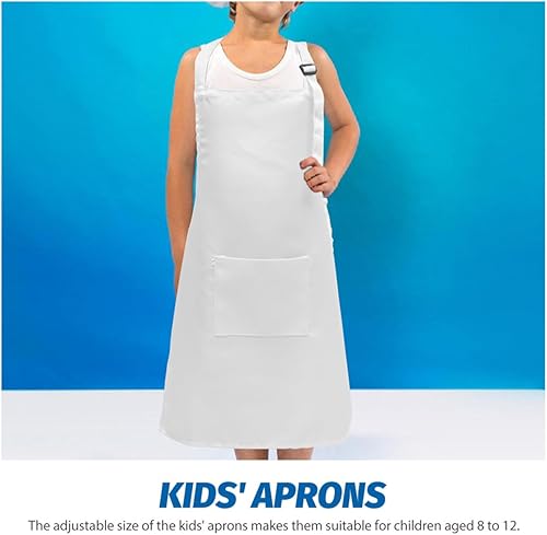Miniatura 4 de 5pcs Adjustable Drawing Aprons for Ages Wear-resistant White Small Art Smocks for Painting and Handcraft Activities for Schools and Families