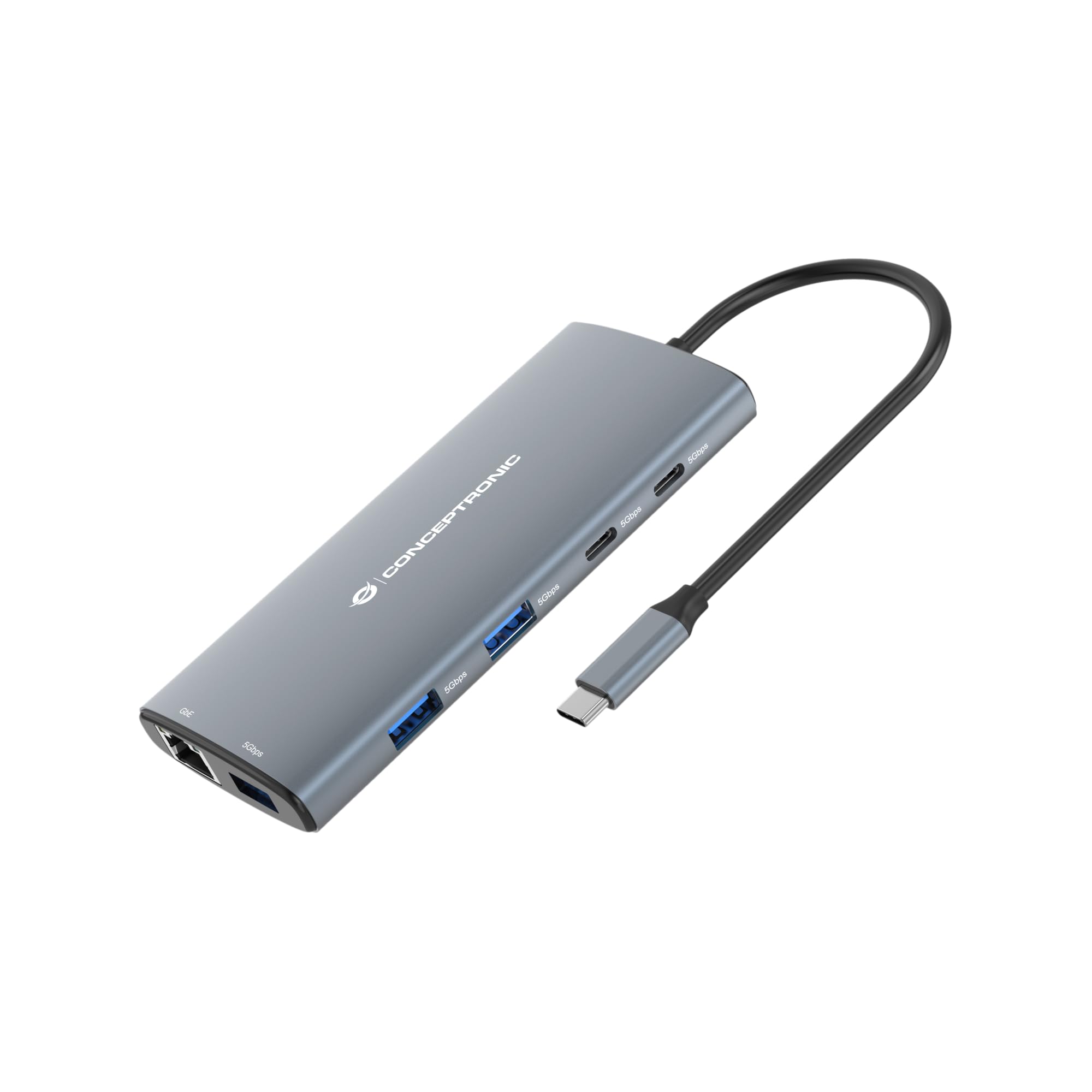 Conceptronic DONN06G 10-in-1 USB 3.2 Gen 1 Docking Station (DONN06G)・HDMI・100W USB PD・USB-C 5Gbps x 2・USB-A