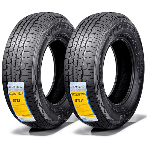DEMETER Set 2 Radial Trailer Tires 205/75R15,Heavy Duty ST 205/75R15, 8 Ply Load...